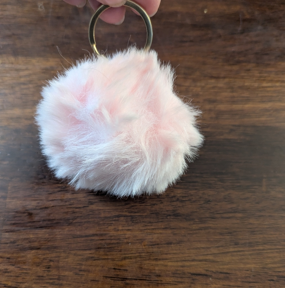 Pink Fluffy Keychain Accessory